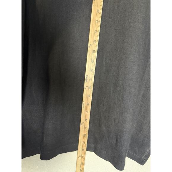 Marc Ware Women's 100% Linen Tunic Sz L Long Sleeve Black White Embroidery USA - Picture 13 of 13